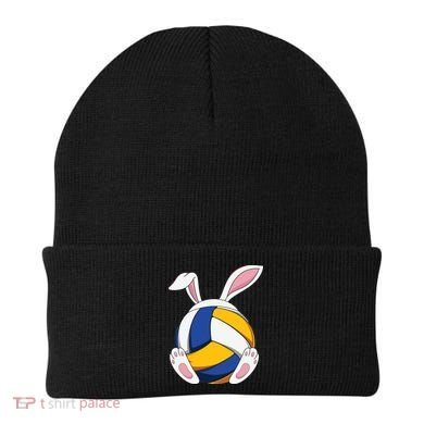 Bunny Volleyball Heartbeat Funny Easter Day Bunny Lovers Gift Beanie