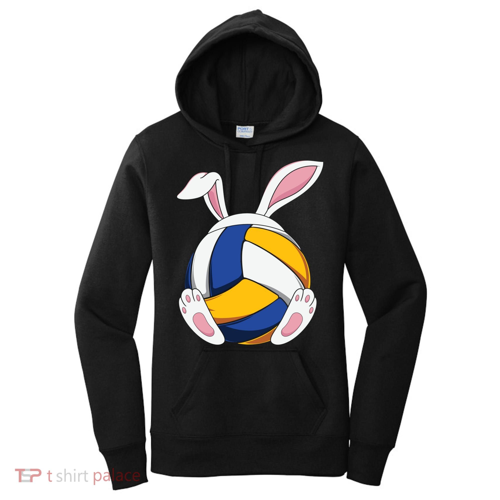 Bunny Volleyball Heartbeat Funny Easter Day Bunny Lovers Gift Women's Hoodie