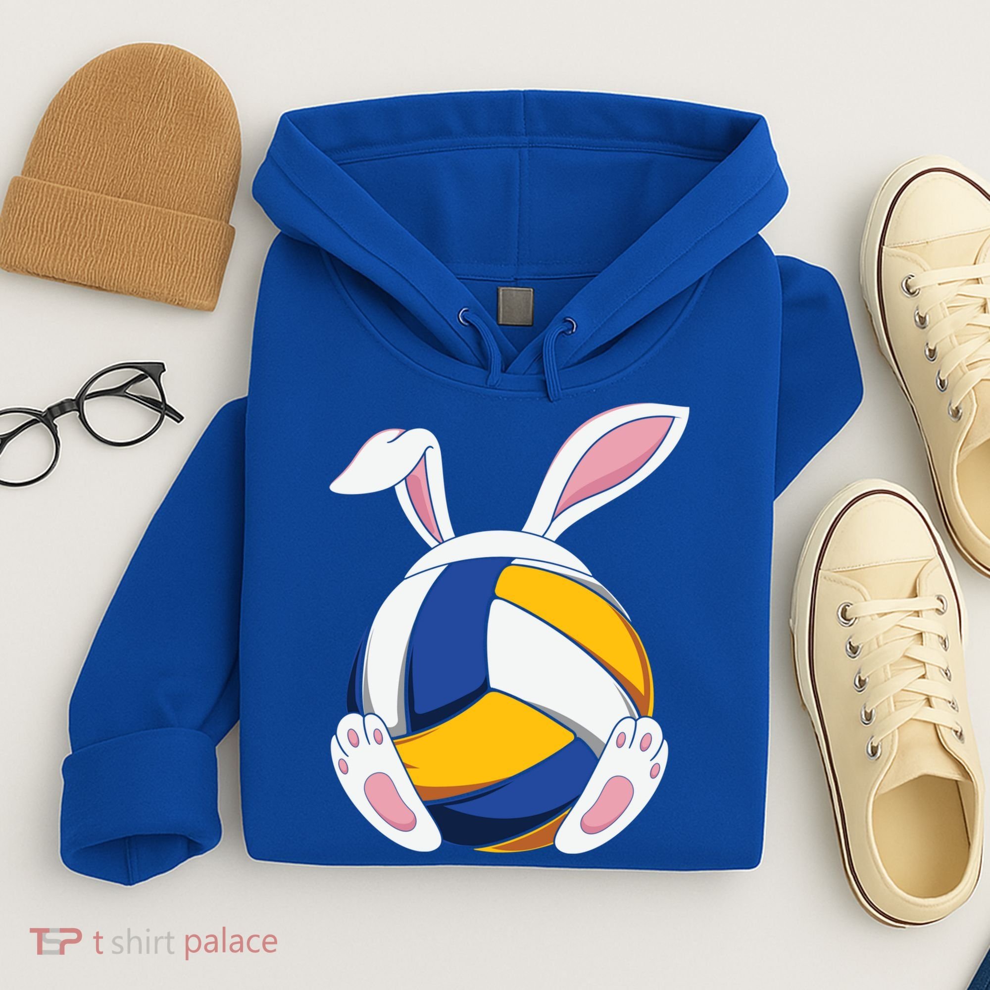 Bunny Volleyball Heartbeat Funny Easter Day Bunny Lovers Gift Hoodie
