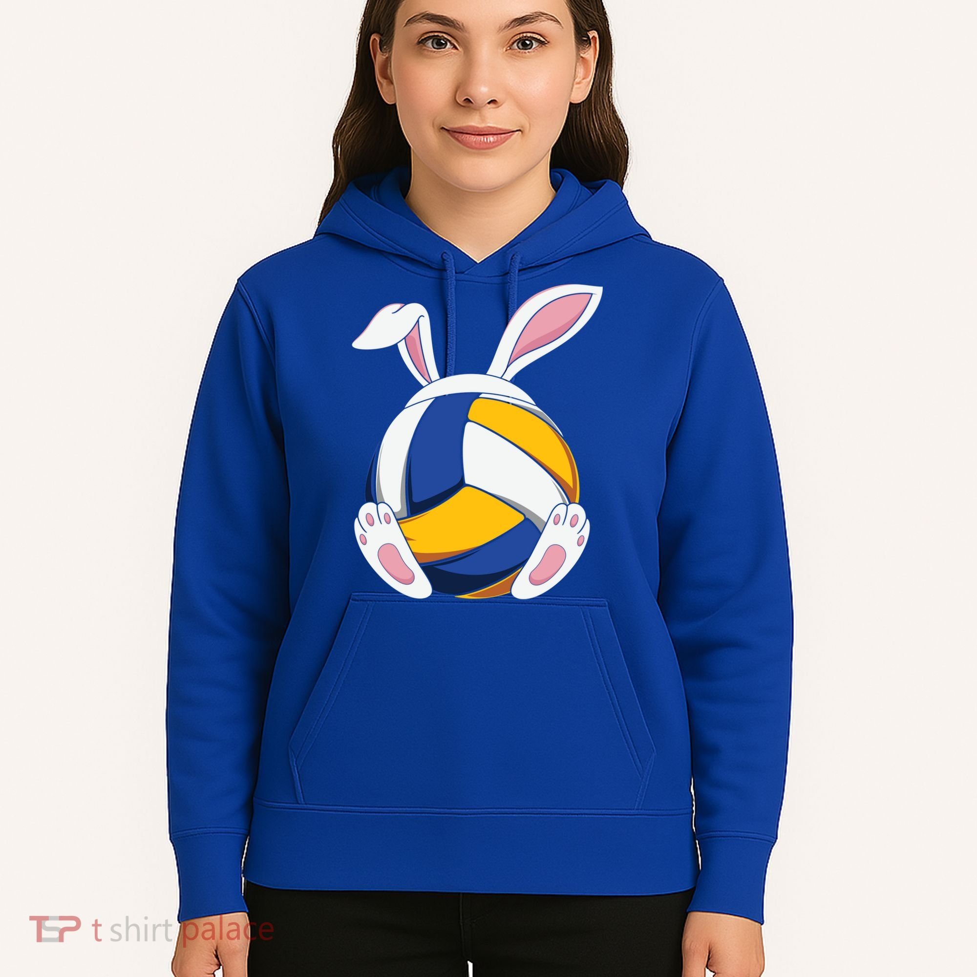 Bunny Volleyball Heartbeat Funny Easter Day Bunny Lovers Gift Hoodie