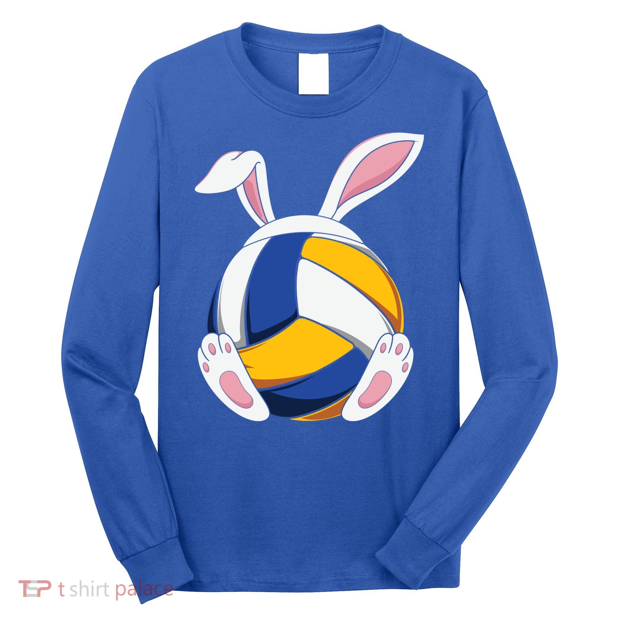 Bunny Volleyball Heartbeat Funny Easter Day Bunny Lovers Gift Long Sleeve Shirt