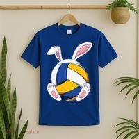 Bunny Volleyball Heartbeat Funny Easter Day Bunny Lovers Gift T-Shirt thumb 2