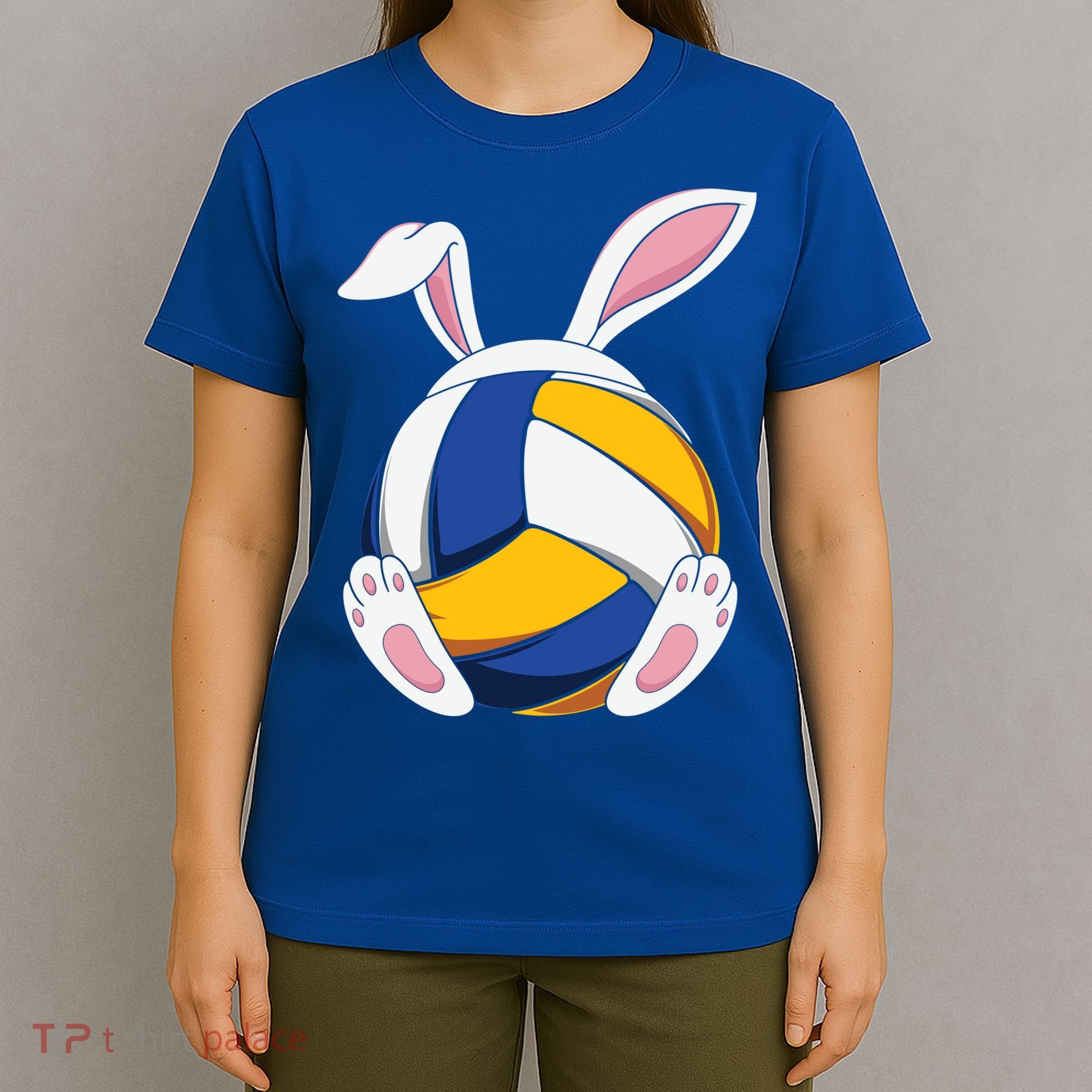 Bunny Volleyball Heartbeat Funny Easter Day Bunny Lovers Gift T-Shirt