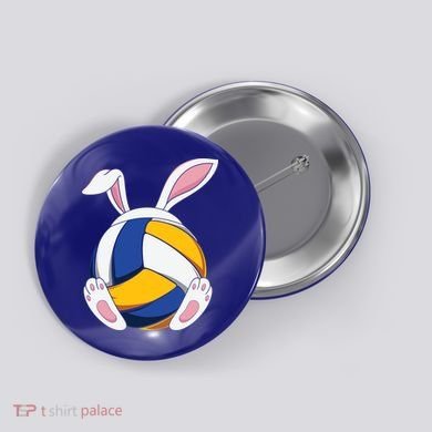 Bunny Volleyball Heartbeat Funny Easter Day Bunny Lovers Gift Button