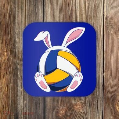 Bunny Volleyball Heartbeat Funny Easter Day Bunny Lovers Gift Coaster