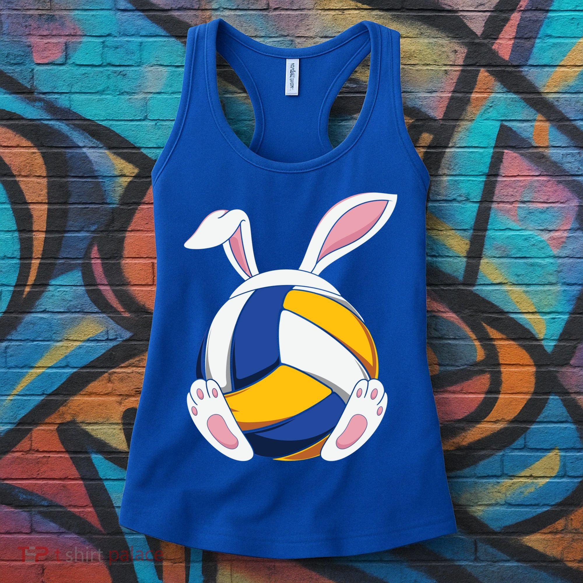 Bunny Volleyball Heartbeat Funny Easter Day Bunny Lovers Gift Women's Tank Top