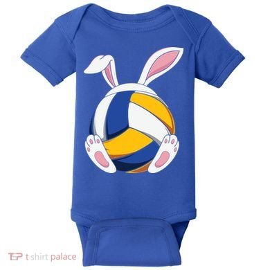 Bunny Volleyball Heartbeat Funny Easter Day Bunny Lovers Gift Baby Bodysuit