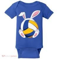 Bunny Volleyball Heartbeat Funny Easter Day Bunny Lovers Gift Baby Bodysuit thumb 0