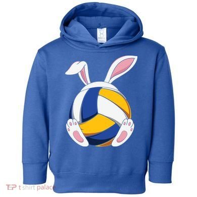 Bunny Volleyball Heartbeat Funny Easter Day Bunny Lovers Gift Toddler Hoodie