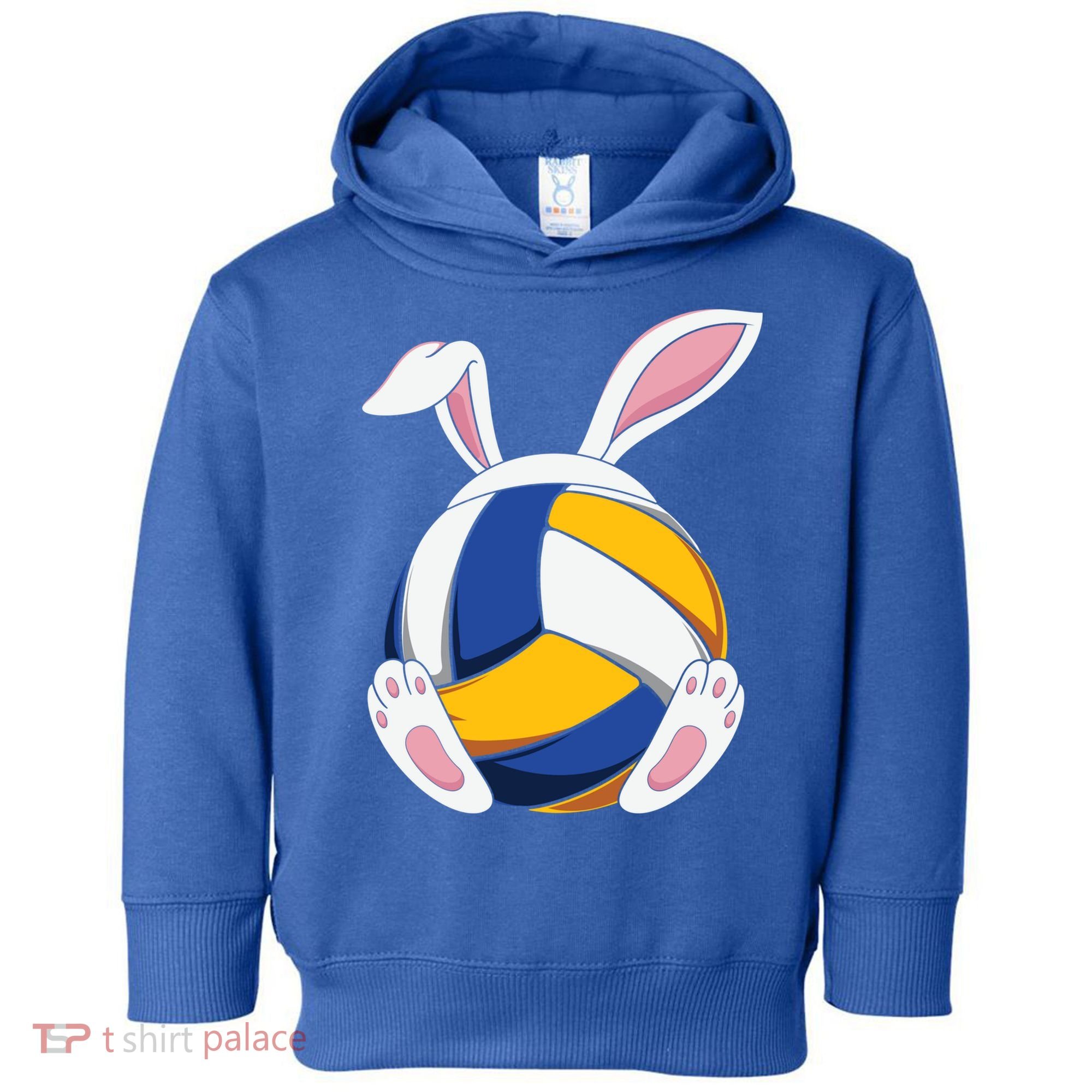 Bunny Volleyball Heartbeat Funny Easter Day Bunny Lovers Gift Toddler Hoodie