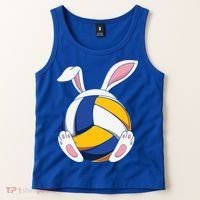 Bunny Volleyball Heartbeat Funny Easter Day Bunny Lovers Gift Tank Top thumb 2