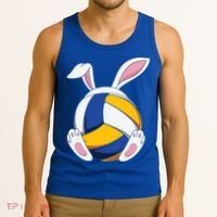 Bunny Volleyball Heartbeat Funny Easter Day Bunny Lovers Gift Tank Top thumb 3