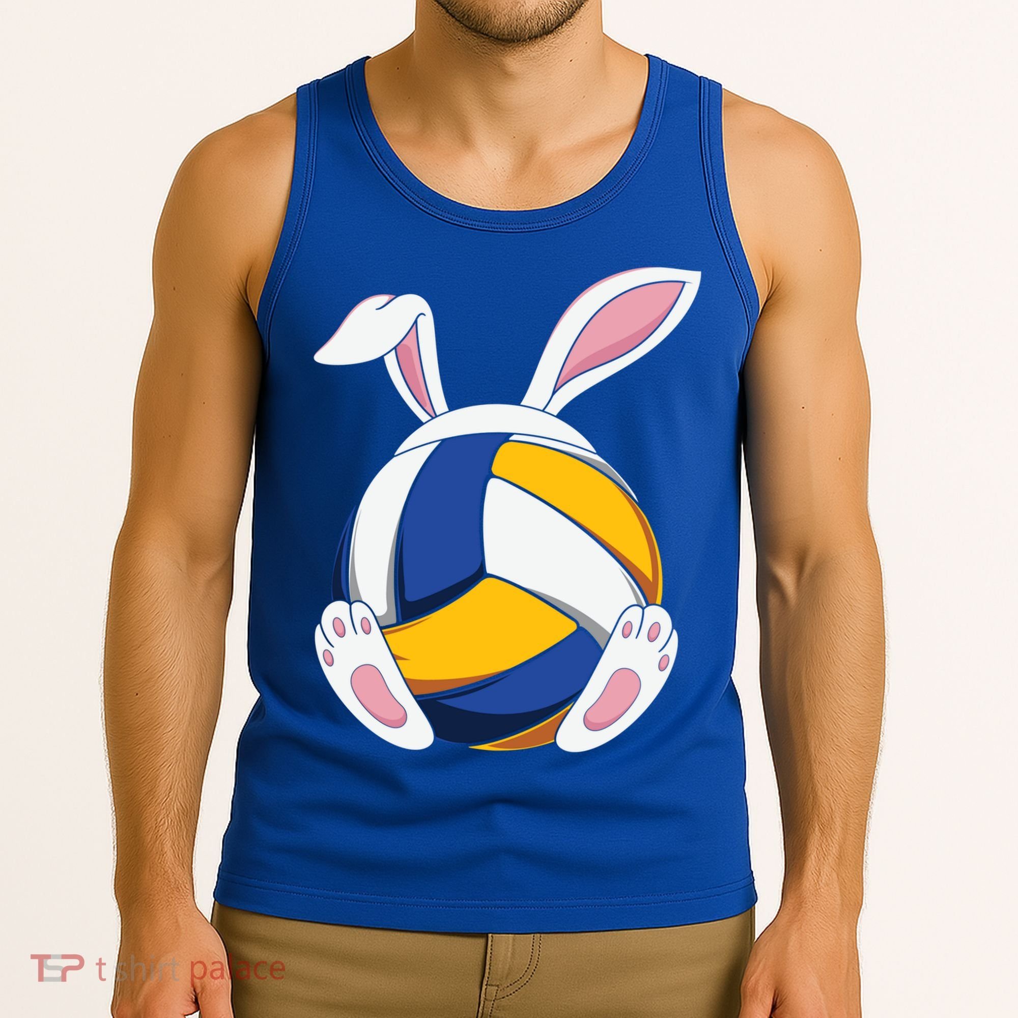 Bunny Volleyball Heartbeat Funny Easter Day Bunny Lovers Gift Tank Top