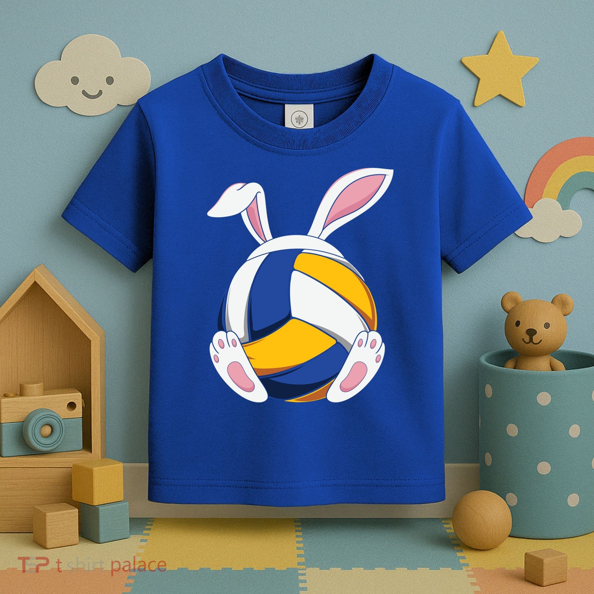 Bunny Volleyball Heartbeat Funny Easter Day Bunny Lovers Gift Toddler T-Shirt