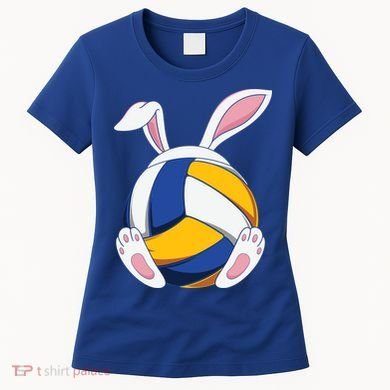 Bunny Volleyball Heartbeat Funny Easter Day Bunny Lovers Gift Women's T-Shirt