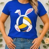 Bunny Volleyball Heartbeat Funny Easter Day Bunny Lovers Gift Women's T-Shirt thumb 2