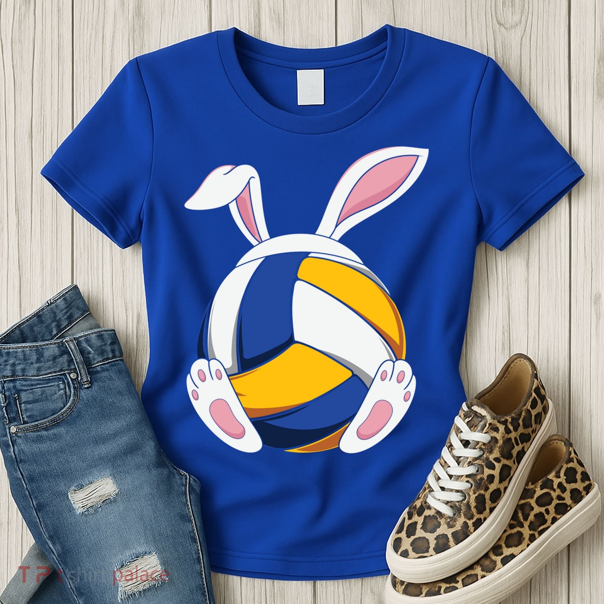 Bunny Volleyball Heartbeat Funny Easter Day Bunny Lovers Gift Women's T-Shirt