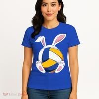 Bunny Volleyball Heartbeat Funny Easter Day Bunny Lovers Gift Women's T-Shirt thumb 4