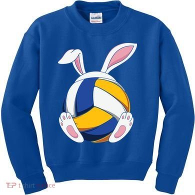 Bunny Volleyball Heartbeat Funny Easter Day Bunny Lovers Gift Kids Sweatshirt