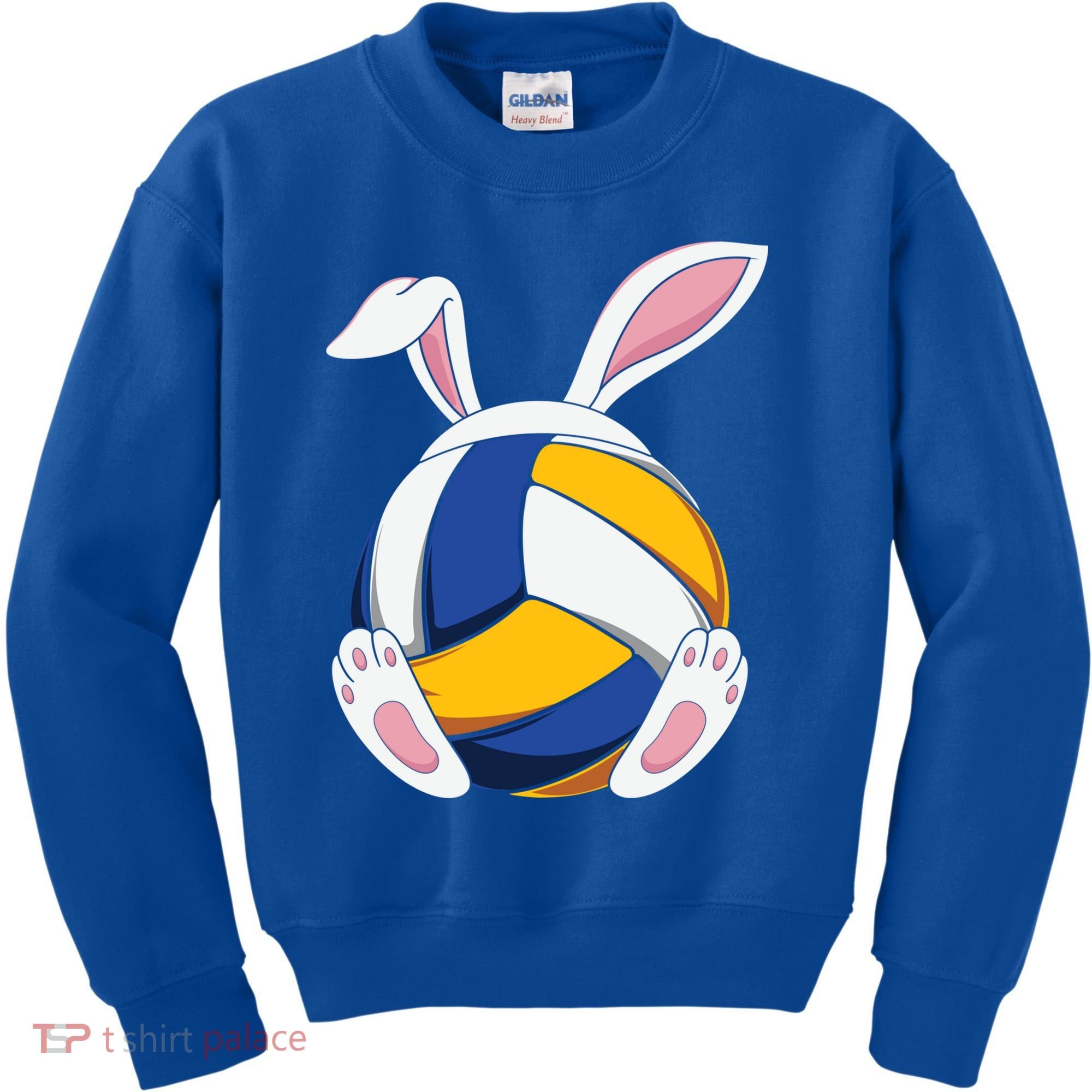 Bunny Volleyball Heartbeat Funny Easter Day Bunny Lovers Gift Kids Sweatshirt