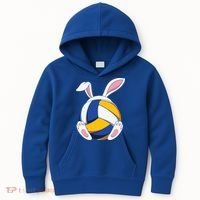 Bunny Volleyball Heartbeat Funny Easter Day Bunny Lovers Gift Kids Hoodie thumb 0