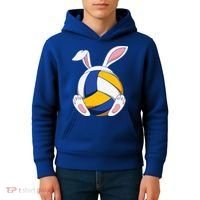 Bunny Volleyball Heartbeat Funny Easter Day Bunny Lovers Gift Kids Hoodie thumb 4