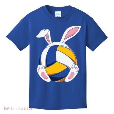 Bunny Volleyball Heartbeat Funny Easter Day Bunny Lovers Gift Kids T-Shirt