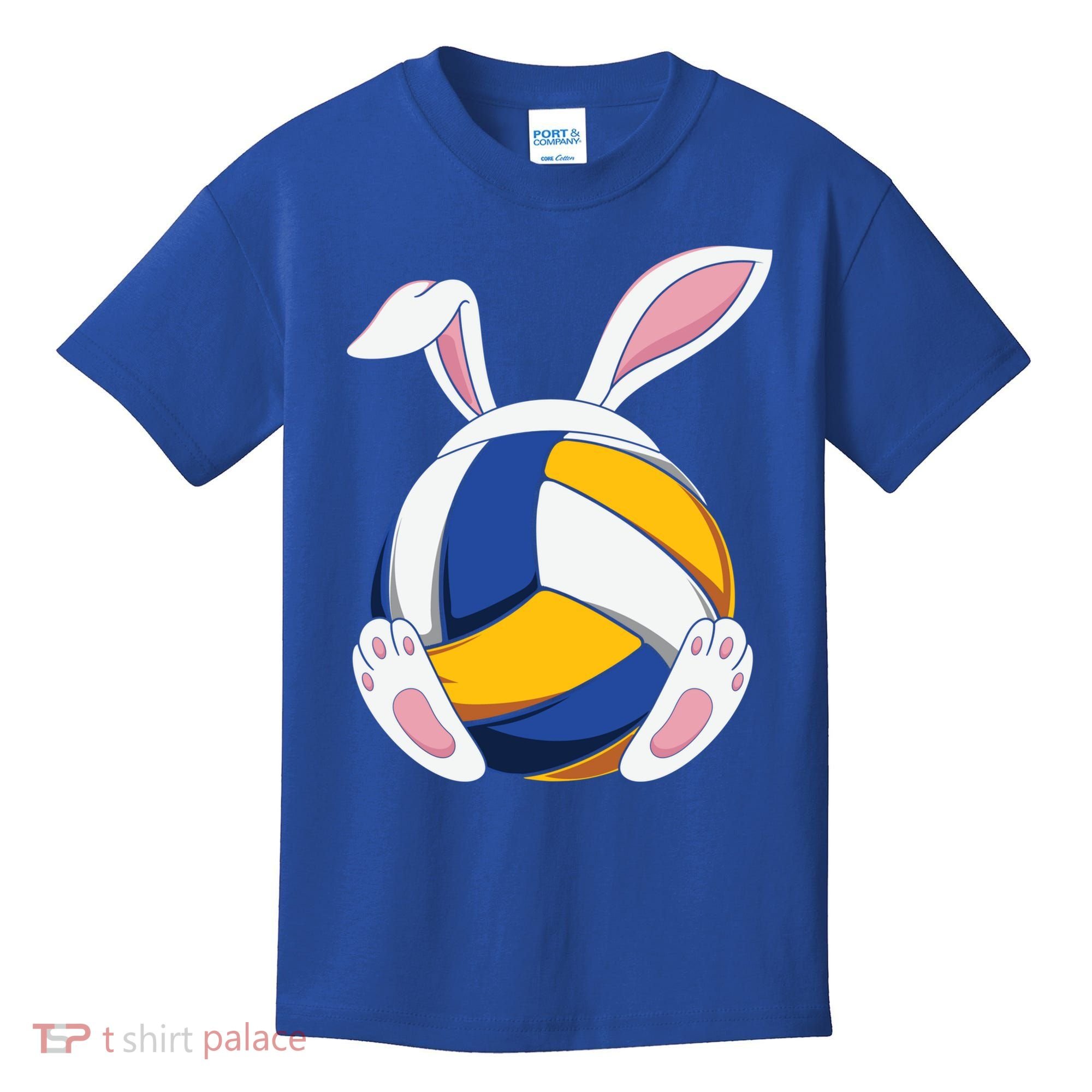 Bunny Volleyball Heartbeat Funny Easter Day Bunny Lovers Gift Kids T-Shirt