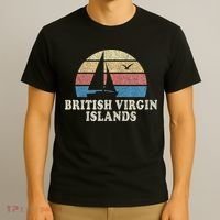 British Virgin Islands Vintage Sailboat 70s T-Shirt thumb 3
