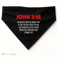 Bible Verse John 3 16 Christian Message About GodS Love USA-Made Doggie Bandana thumb 0
