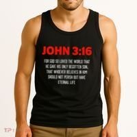 Bible Verse John 3 16 Christian Message About GodS Love Tank Top thumb 3