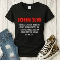 Bible Verse John 3 16 Christian Message About GodS Love Women's T-Shirt thumb 3