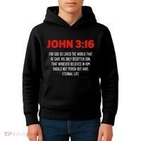 Bible Verse John 3 16 Christian Message About GodS Love Kids Hoodie thumb 4