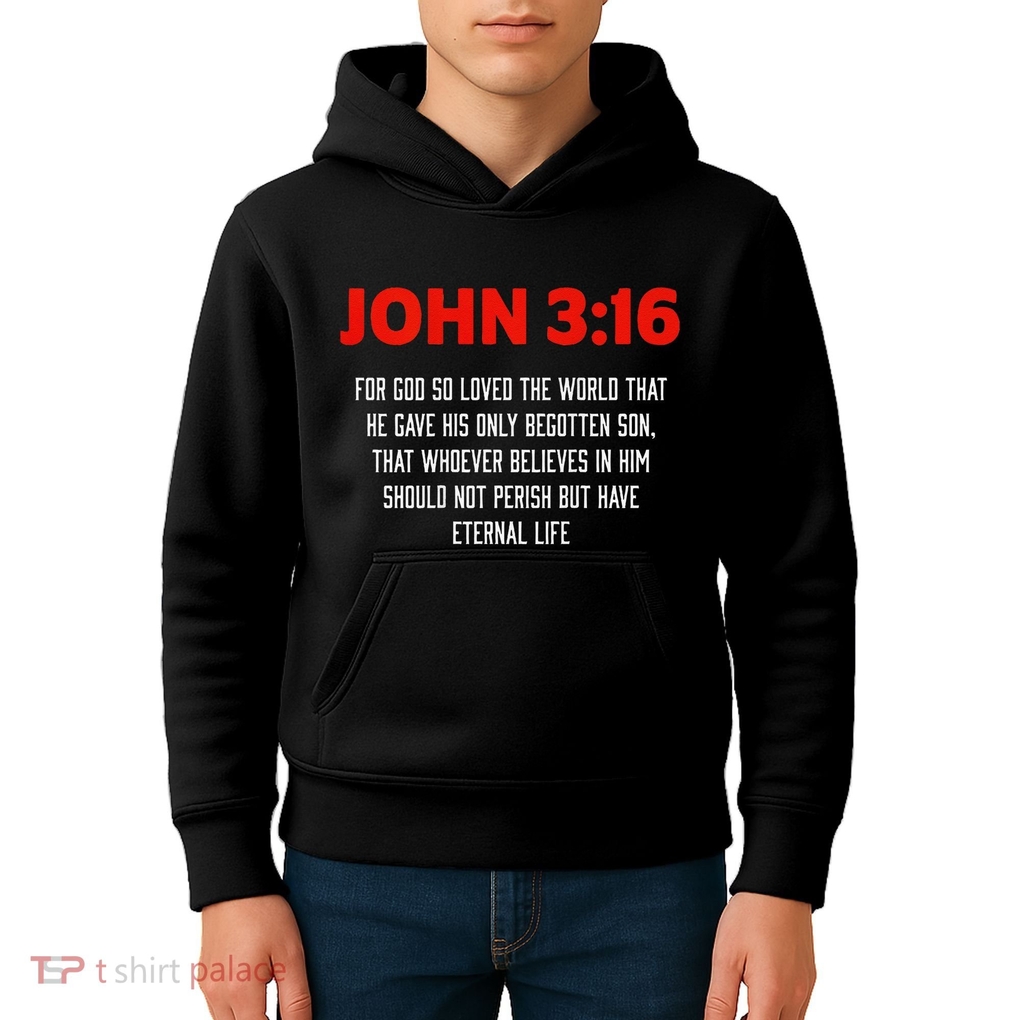 Bible Verse John 3 16 Christian Message About GodS Love Kids Hoodie