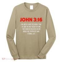 Bible Verse John 3 16 Christian Message About GodS Love Long Sleeve Shirt thumb 0