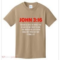 Bible Verse John 3 16 Christian Message About GodS Love Kids T-Shirt thumb 0