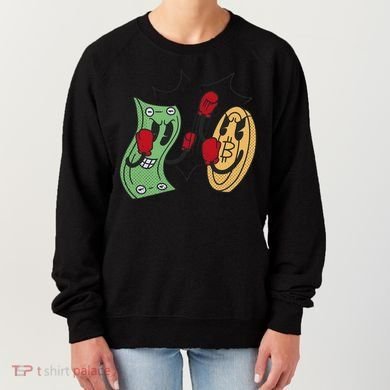 Bitcoin Vs Money Boxing Fight Women's Sweatshirt