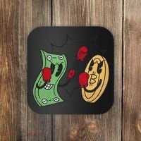 Bitcoin Vs Money Boxing Fight Coaster thumb 0