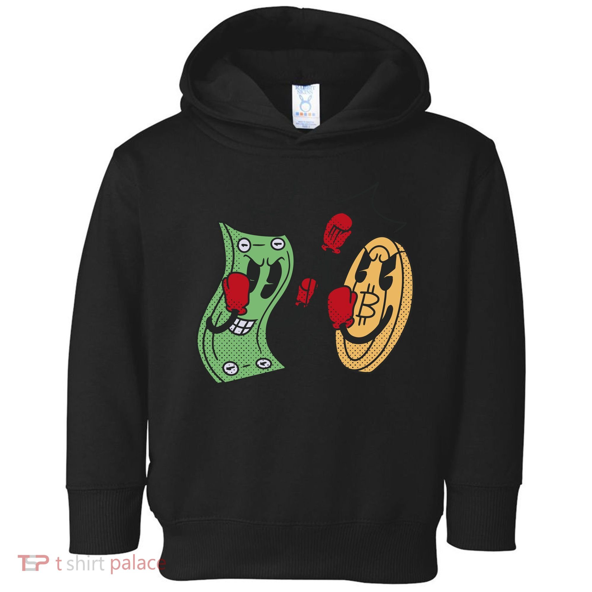 Bitcoin Vs Money Boxing Fight Toddler Hoodie