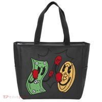 Bitcoin Vs Money Boxing Fight Tote Bag thumb 0