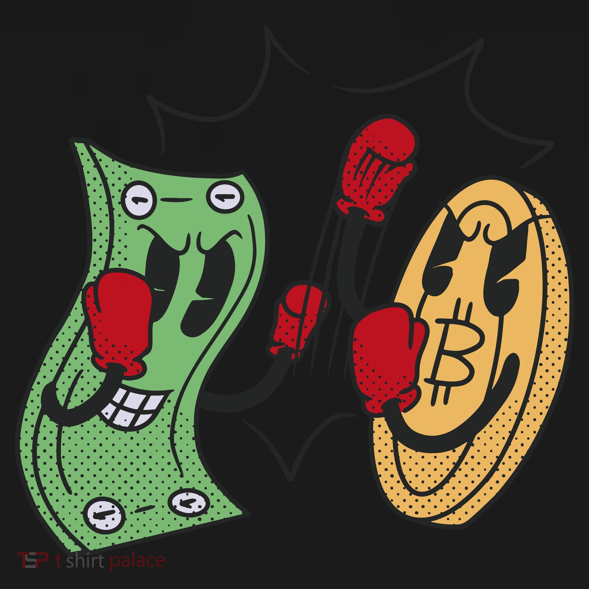 Bitcoin Vs Money Boxing Fight Tote Bag