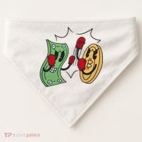 Bitcoin Vs Money Boxing Fight USA-Made Doggie Bandana thumb 0