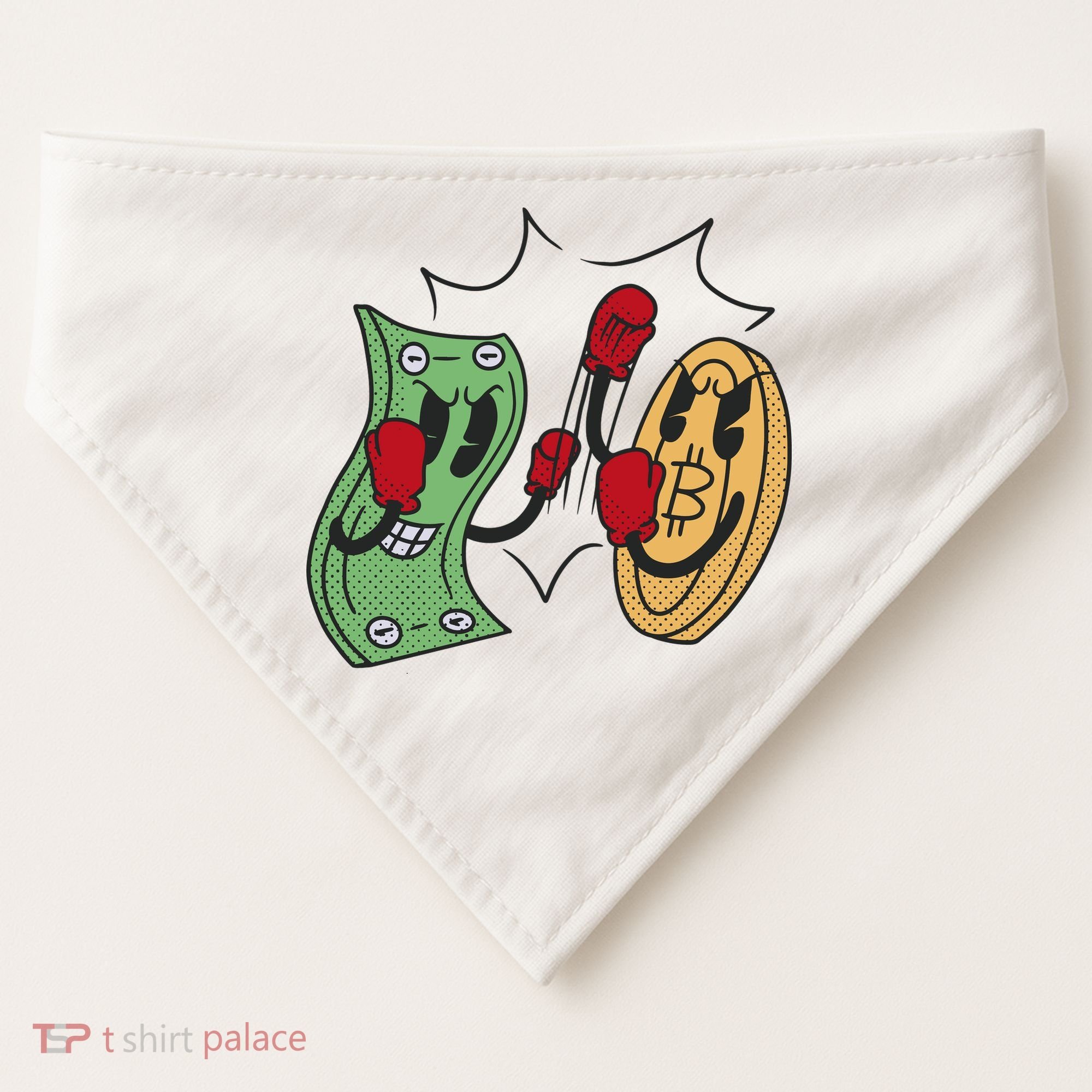 Bitcoin Vs Money Boxing Fight USA-Made Doggie Bandana