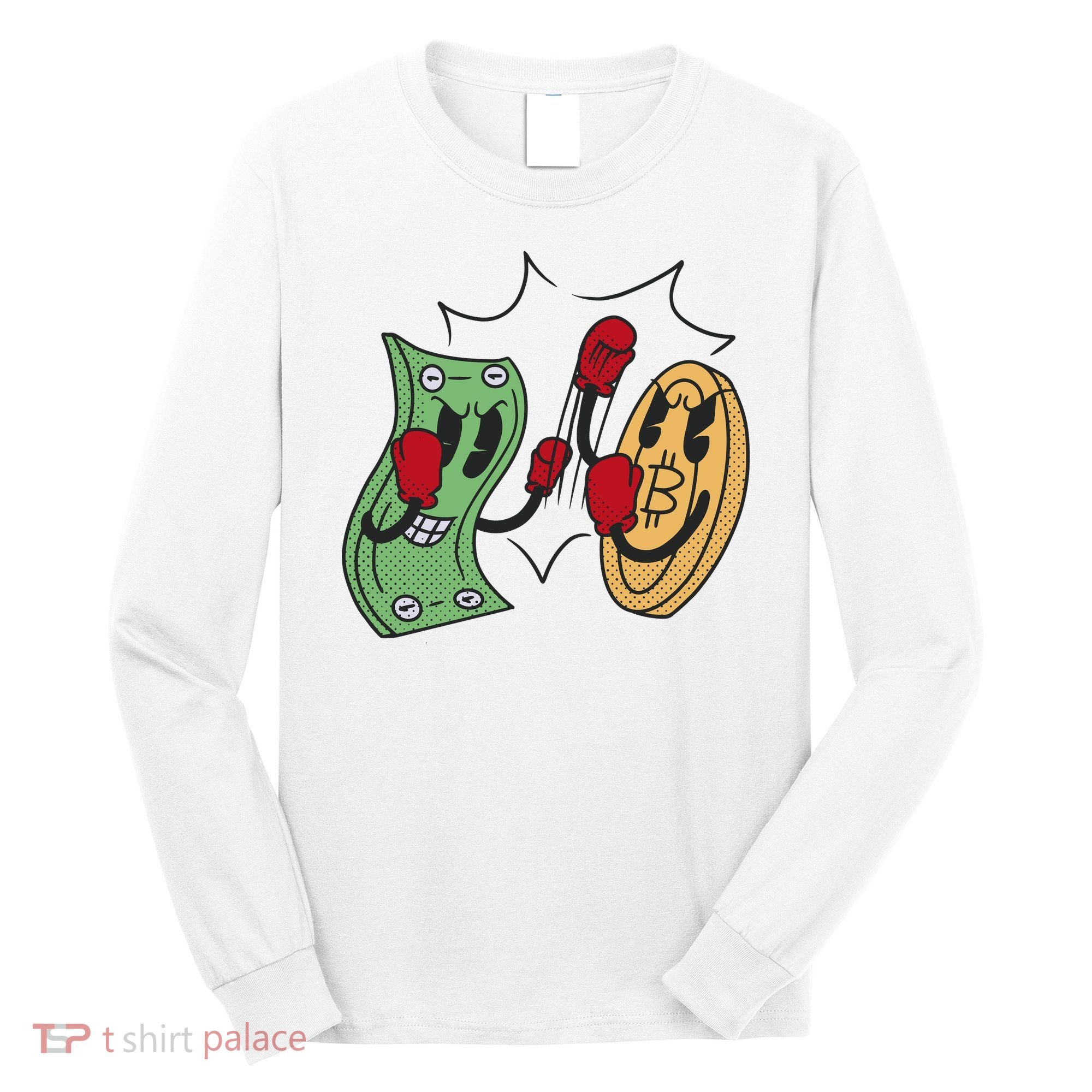 Bitcoin Vs Money Boxing Fight Long Sleeve Shirt