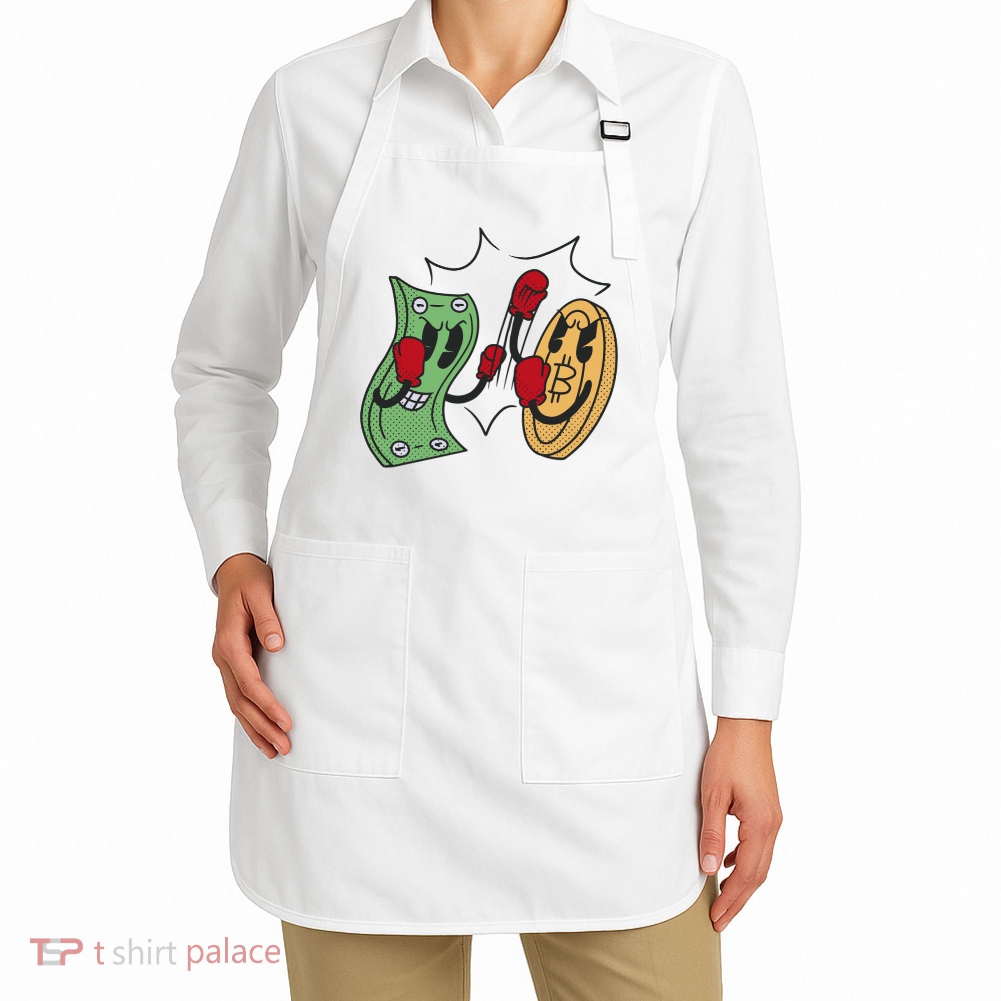 Bitcoin Vs Money Boxing Fight Apron