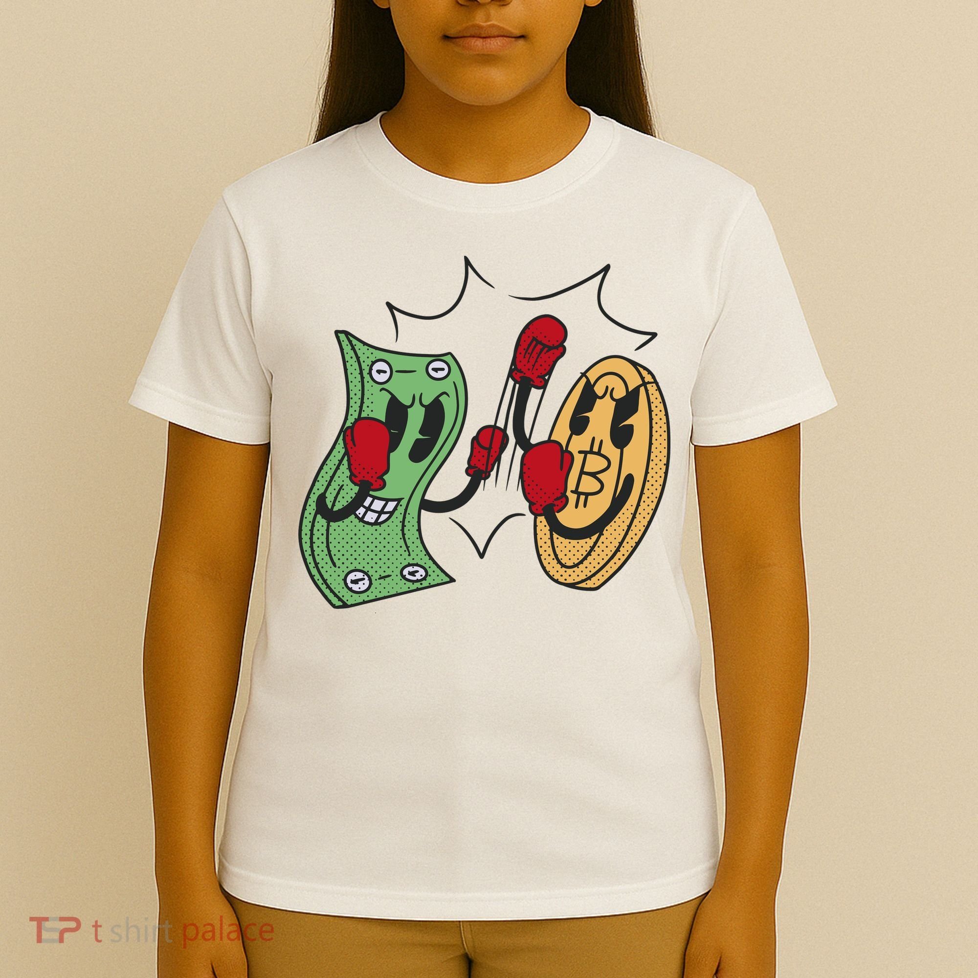 Bitcoin Vs Money Boxing Fight T-Shirt
