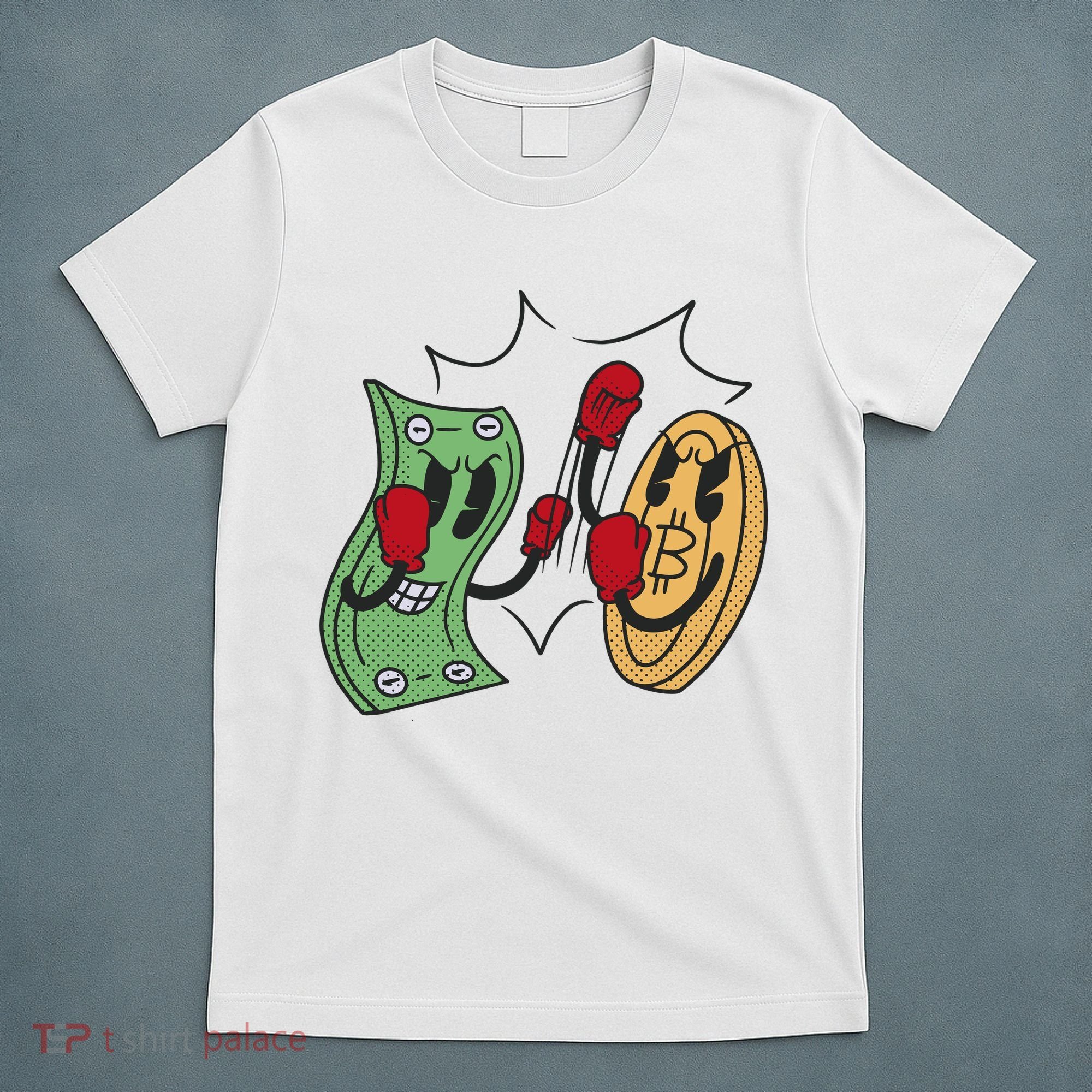 Bitcoin Vs Money Boxing Fight T-Shirt