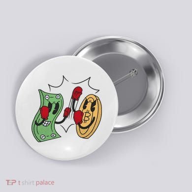 Bitcoin Vs Money Boxing Fight Button