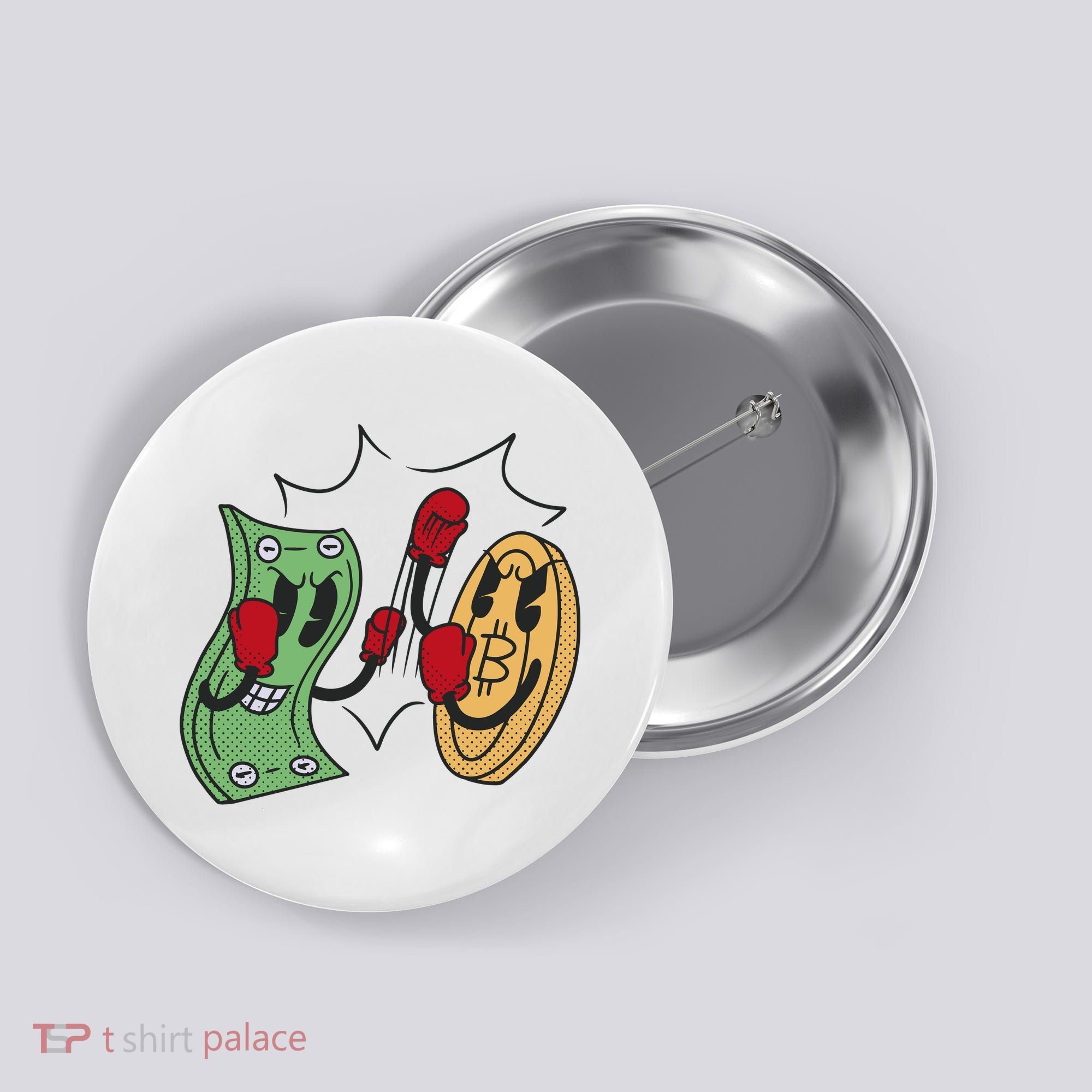 Bitcoin Vs Money Boxing Fight Button