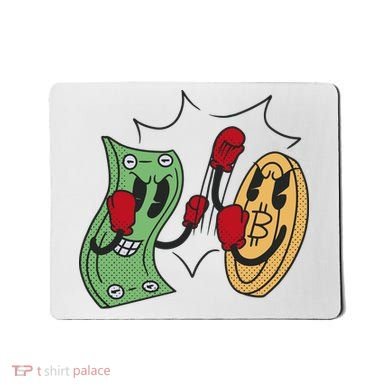 Bitcoin Vs Money Boxing Fight Mousepad
